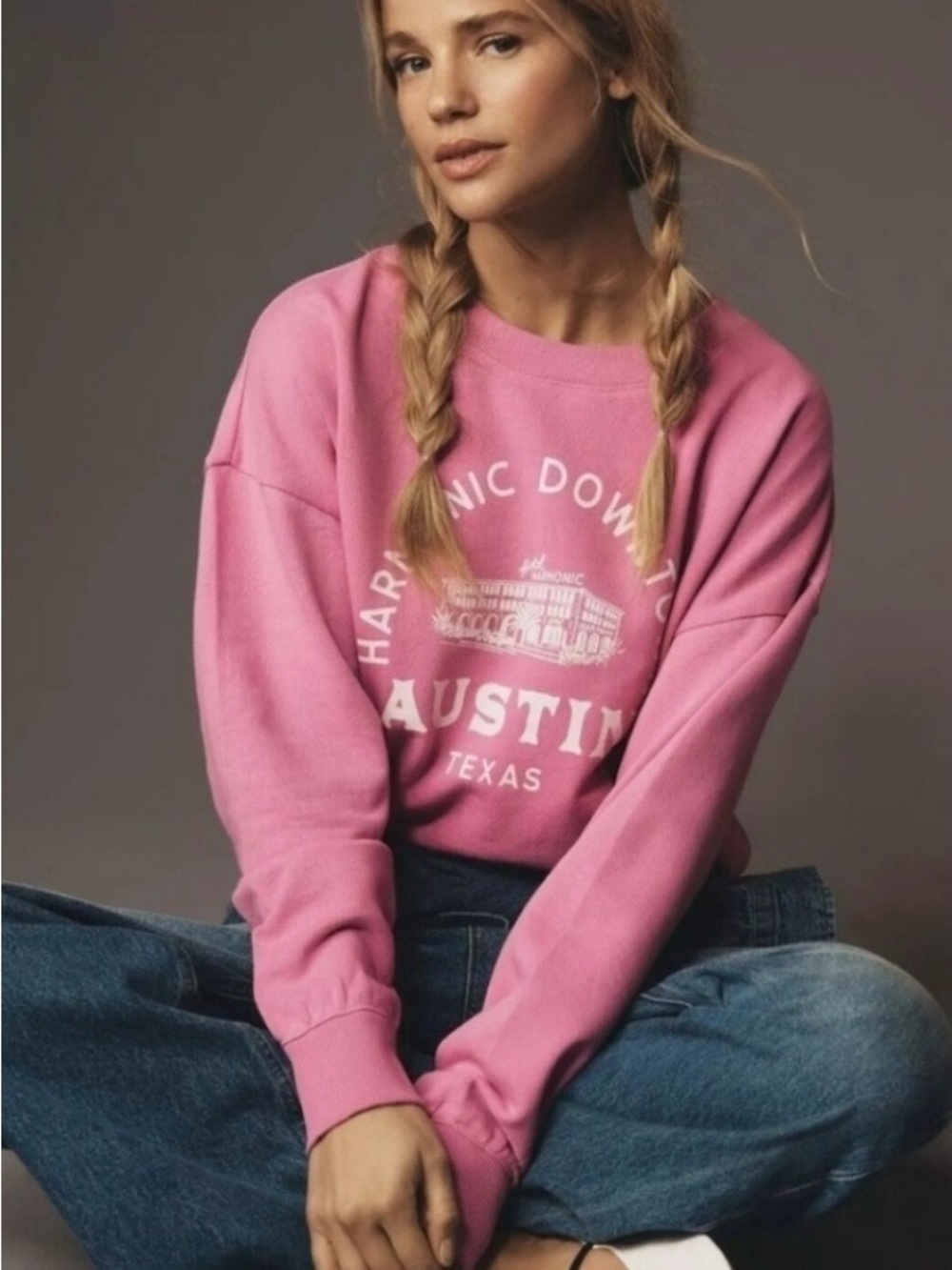Anthropologie Maeve City Crew Neck Sweatshirt, Austin, size XS